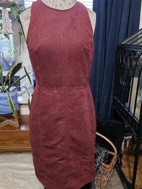 Banana Republic Rust Suede-Look Sleeveless Mini Dress